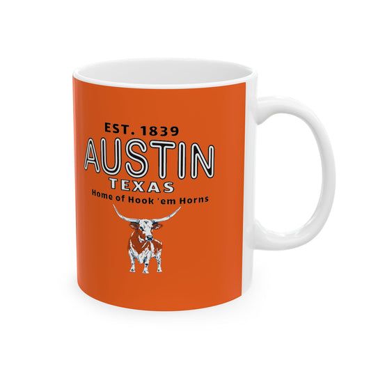Austin-Inspired Ceramic Mug, Orange