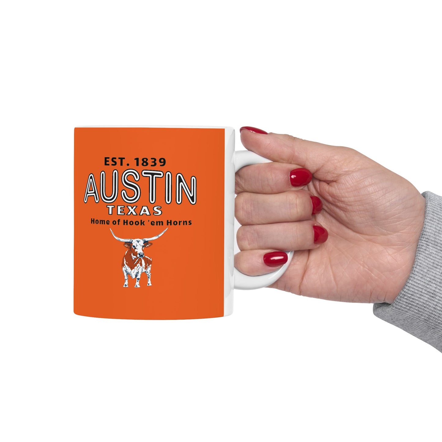 Austin-Inspired Ceramic Mug, Orange