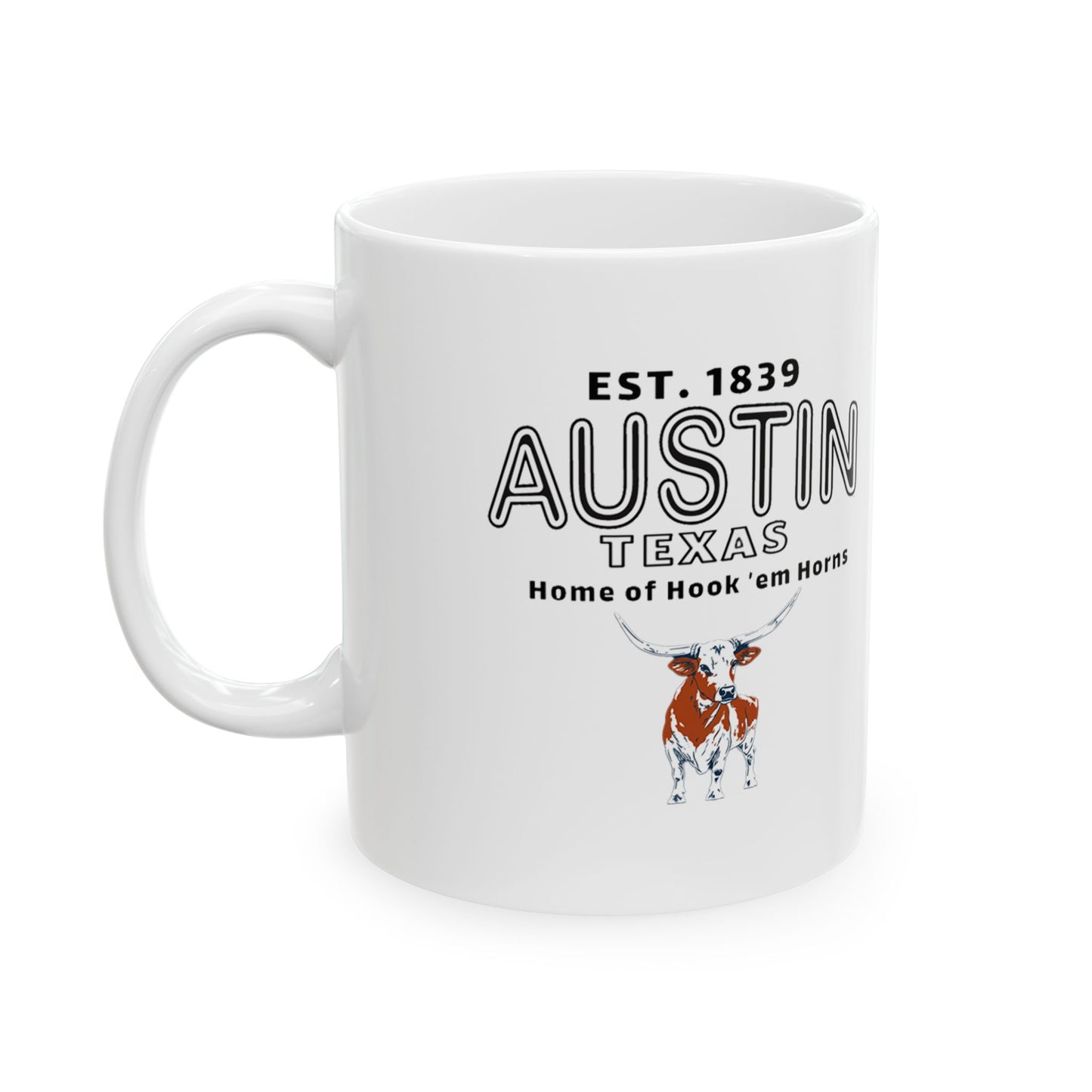 Austin-Inspired Ceramic Mug, White
