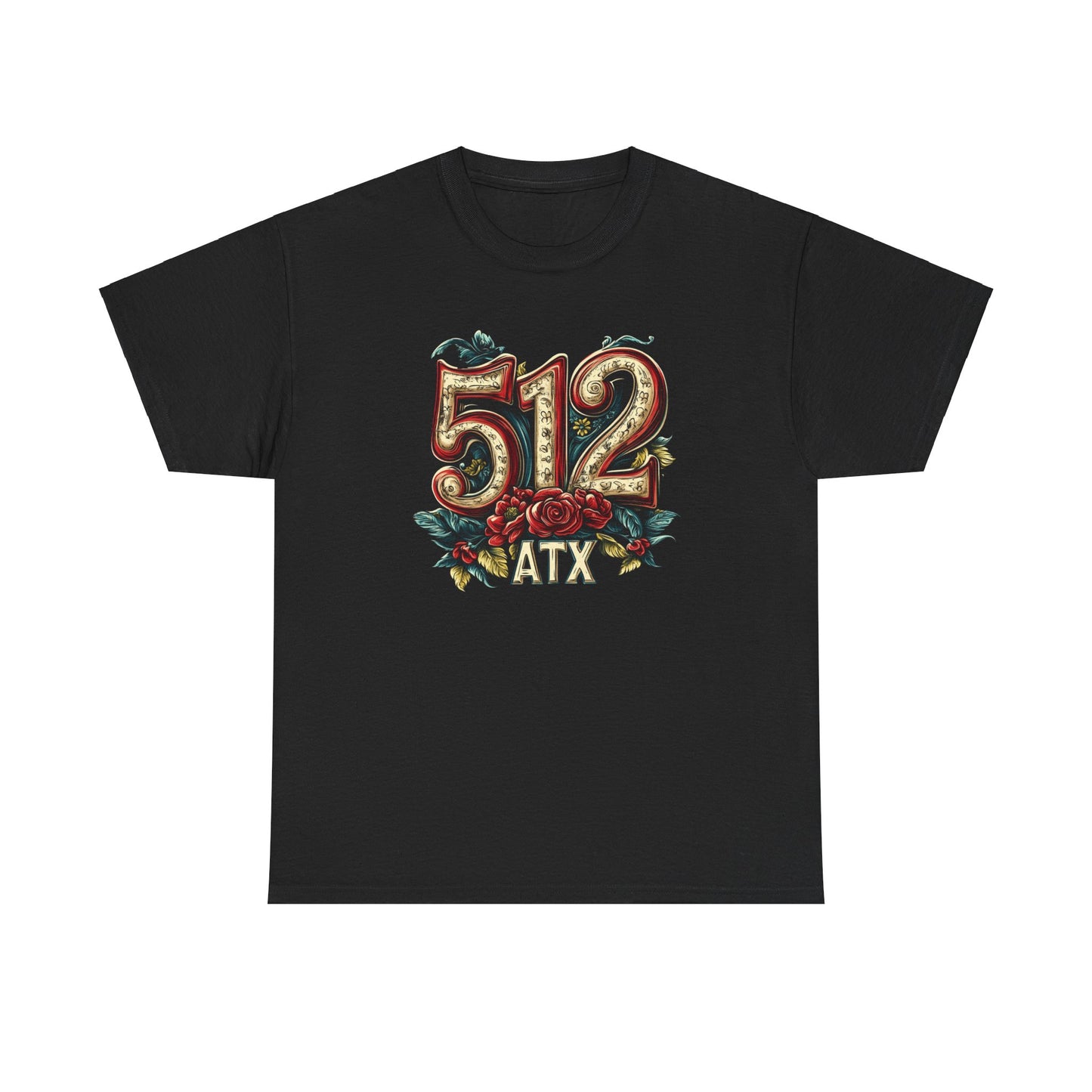 Austin 512 Roses Tee, t-shirt, Austin Texas are code