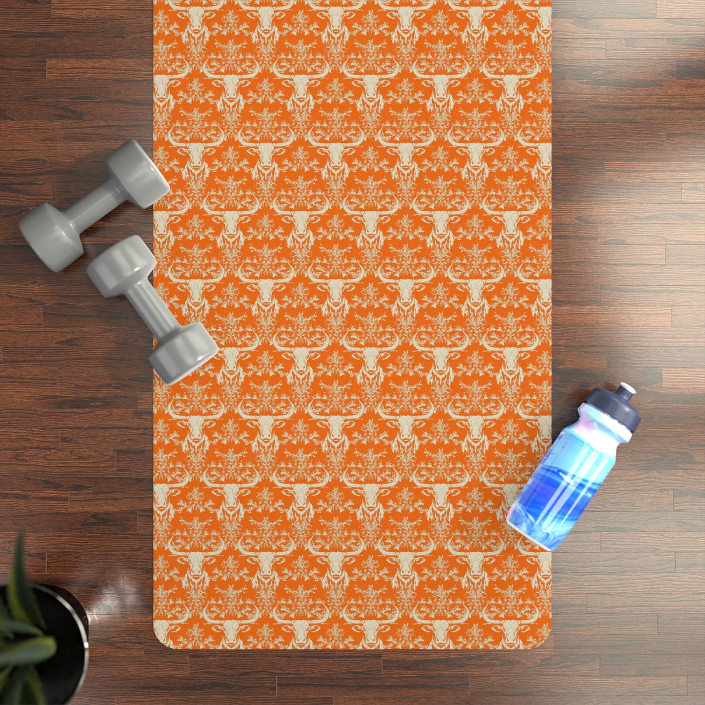 Longhorn, cow, yoga, Mat-Non-Slip Rubber Fitness Mat for Home & Studio
