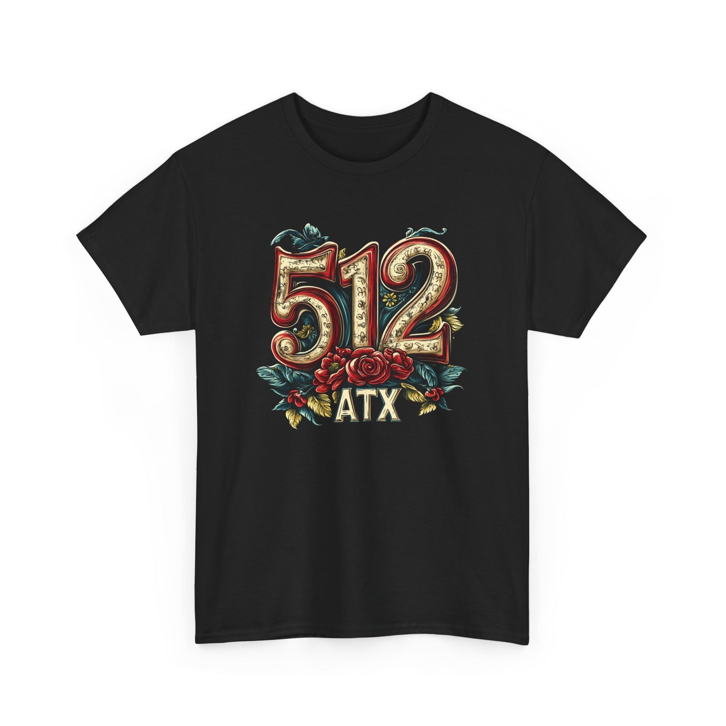 Austin 512 Roses Tee, t-shirt, Austin Texas are code