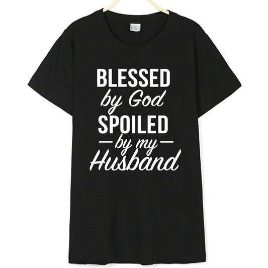 Blessed and Spoiled Tee – Faith, Love, and Cotton Comfort Street Style Short Sleeve