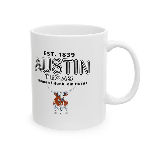 Austin-Inspired Ceramic Mug, White