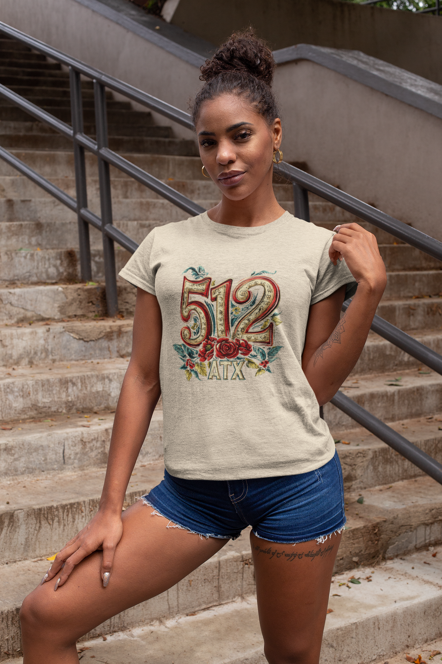 Austin 512 Roses Tee, t-shirt, Austin Texas are code