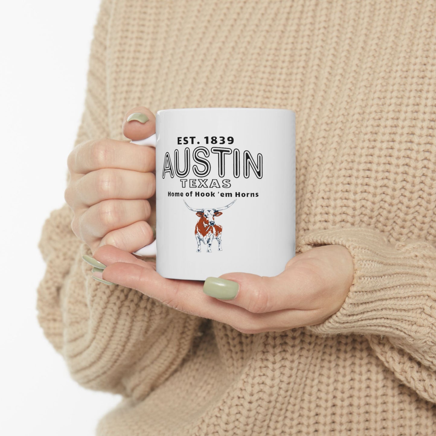 Austin-Inspired Ceramic Mug, White