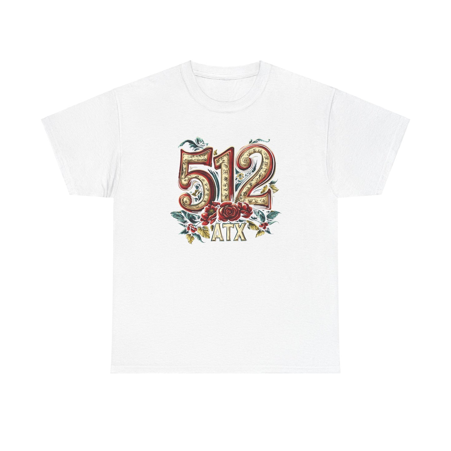 Austin 512 Roses Tee, t-shirt, Austin Texas are code
