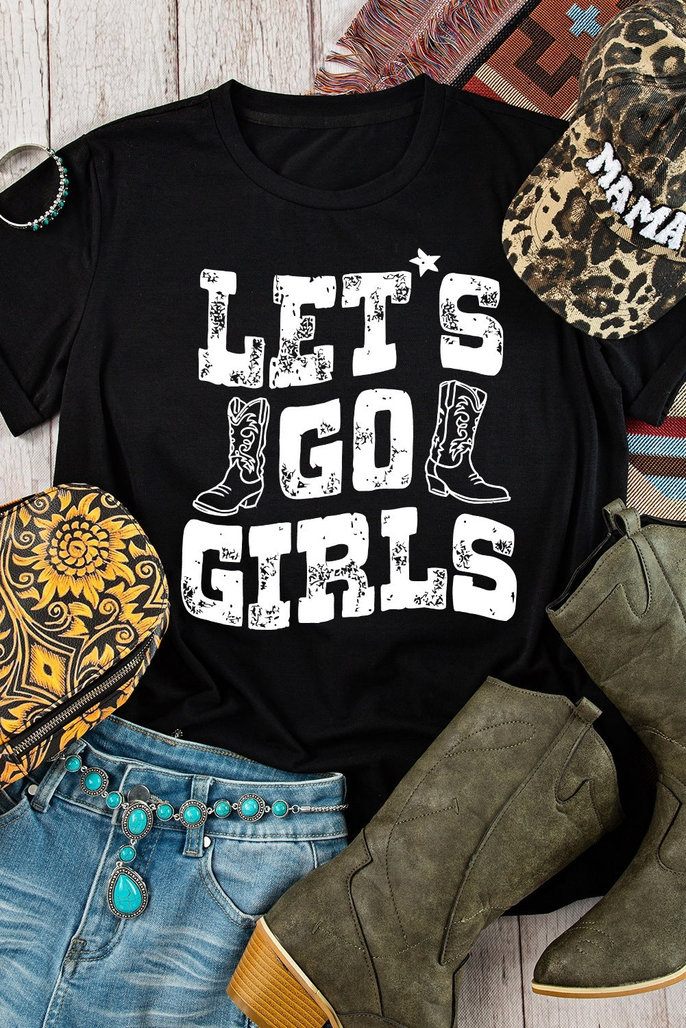 Let’s Go Girls Tee – Harajuku Street Sass in Cotton Short-sleeve T-shirt
