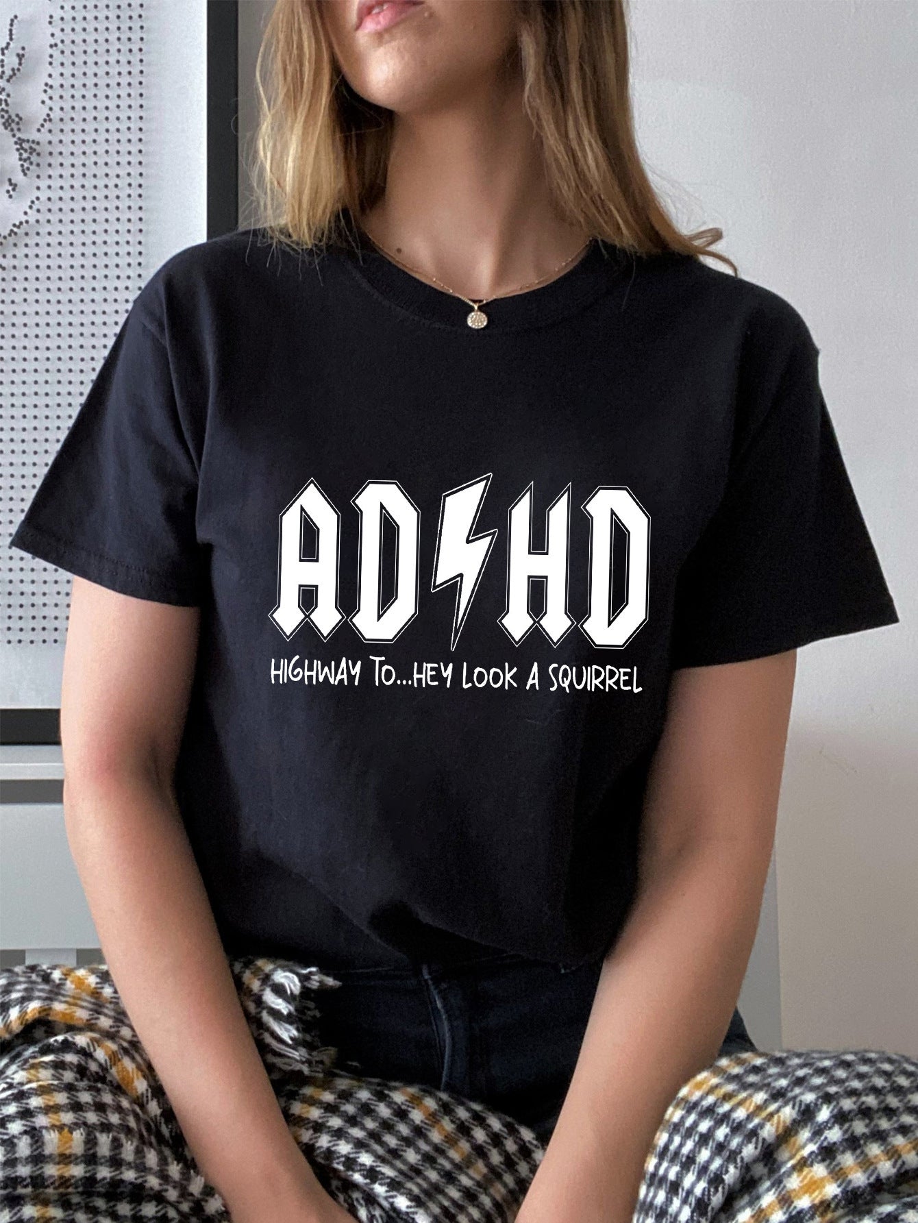 ADHD Highway Tee – Casual Chaos in Cotton Women's Cotton T-shirt Short Sleeve