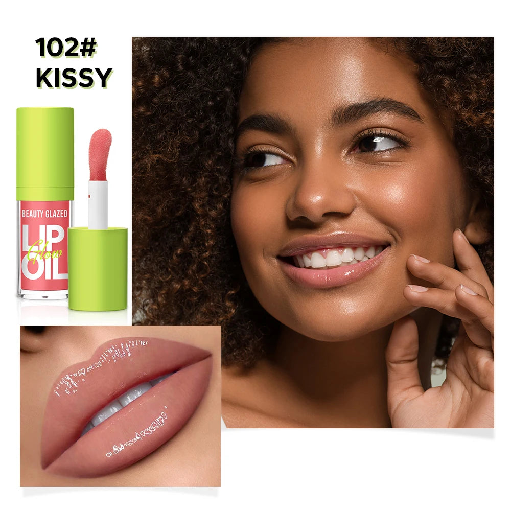 Moisturizing Candy Lip Gloss - Pearlescent Lustrous Mirror Nude Lip Stain with Natural Lip Oil