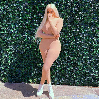 Zipper Stretch Turtleneck And Embroidered Slim Fit Fitness Jumpsuit Yoga Suit