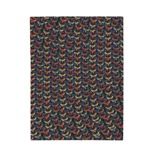 Bat Flock Velveteen Plush Blanket, throw