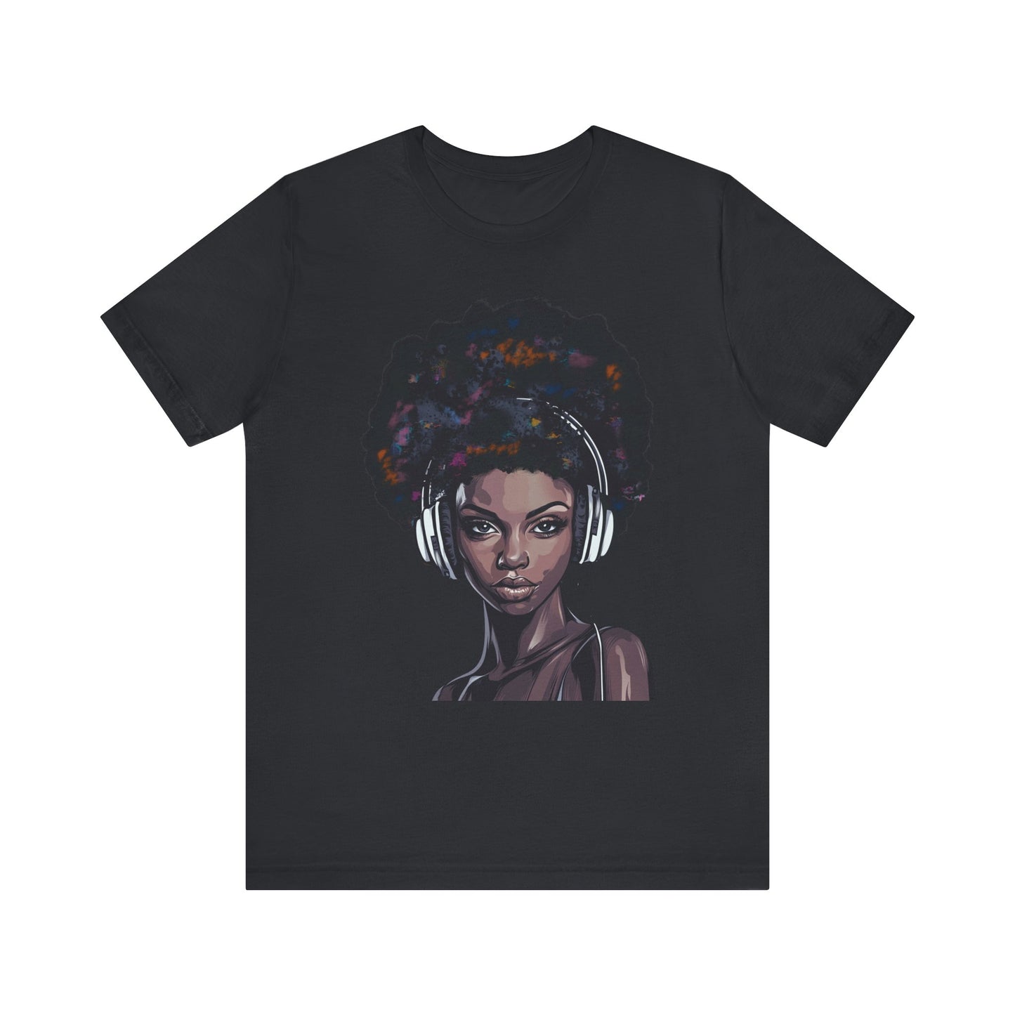Afro Queen T-shirt, woman with headphones, beautiful woman t-shirt