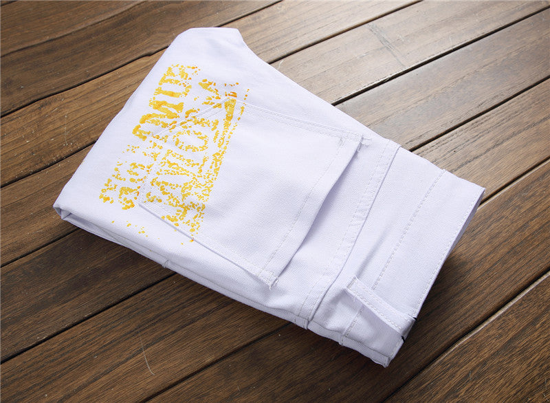 Graffiti Style Print Jeans