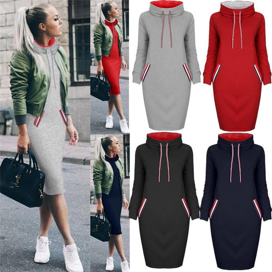 Chic Hooded Dress, Hoodie Dress