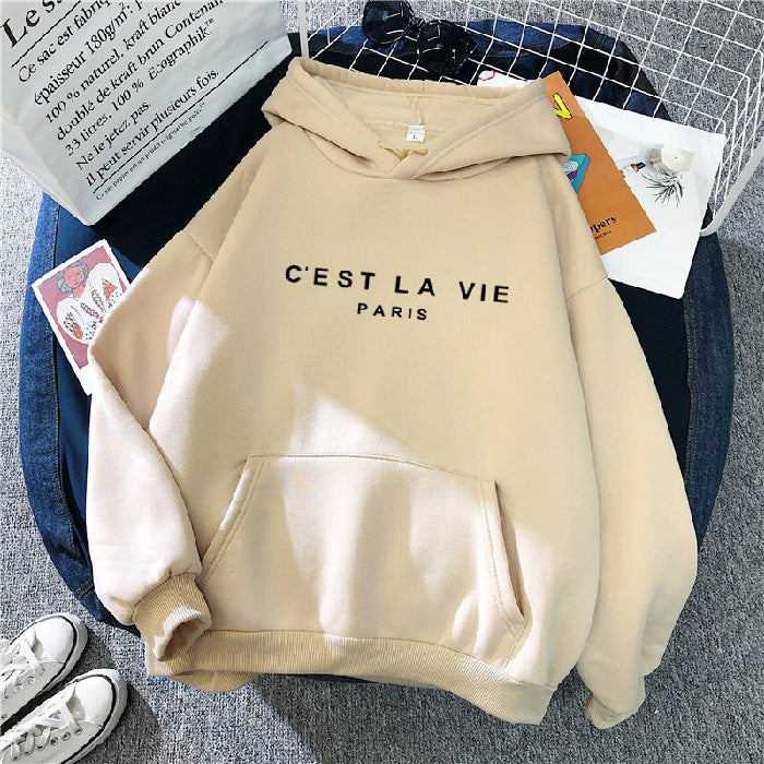 Loose Hooded Cest La Vie Paris Hoodie