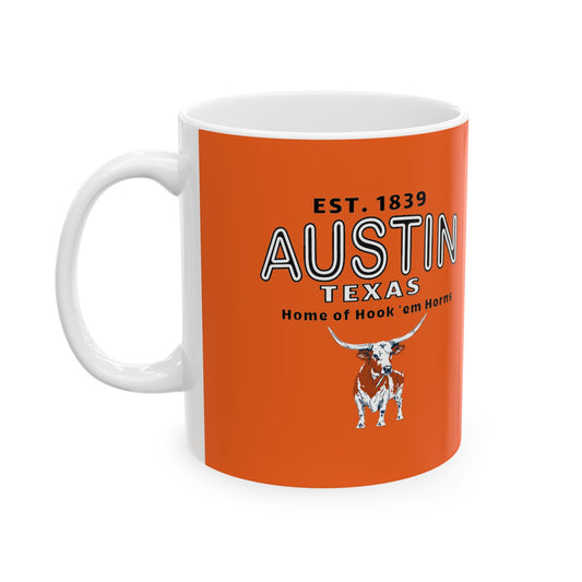 Austin-Inspired Ceramic Mug, Orange