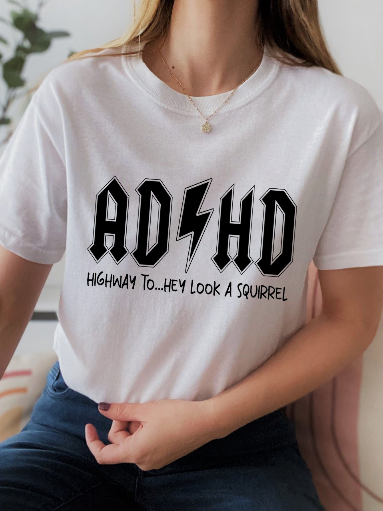 ADHD Highway Tee – Casual Chaos in Cotton Women's Cotton T-shirt Short Sleeve