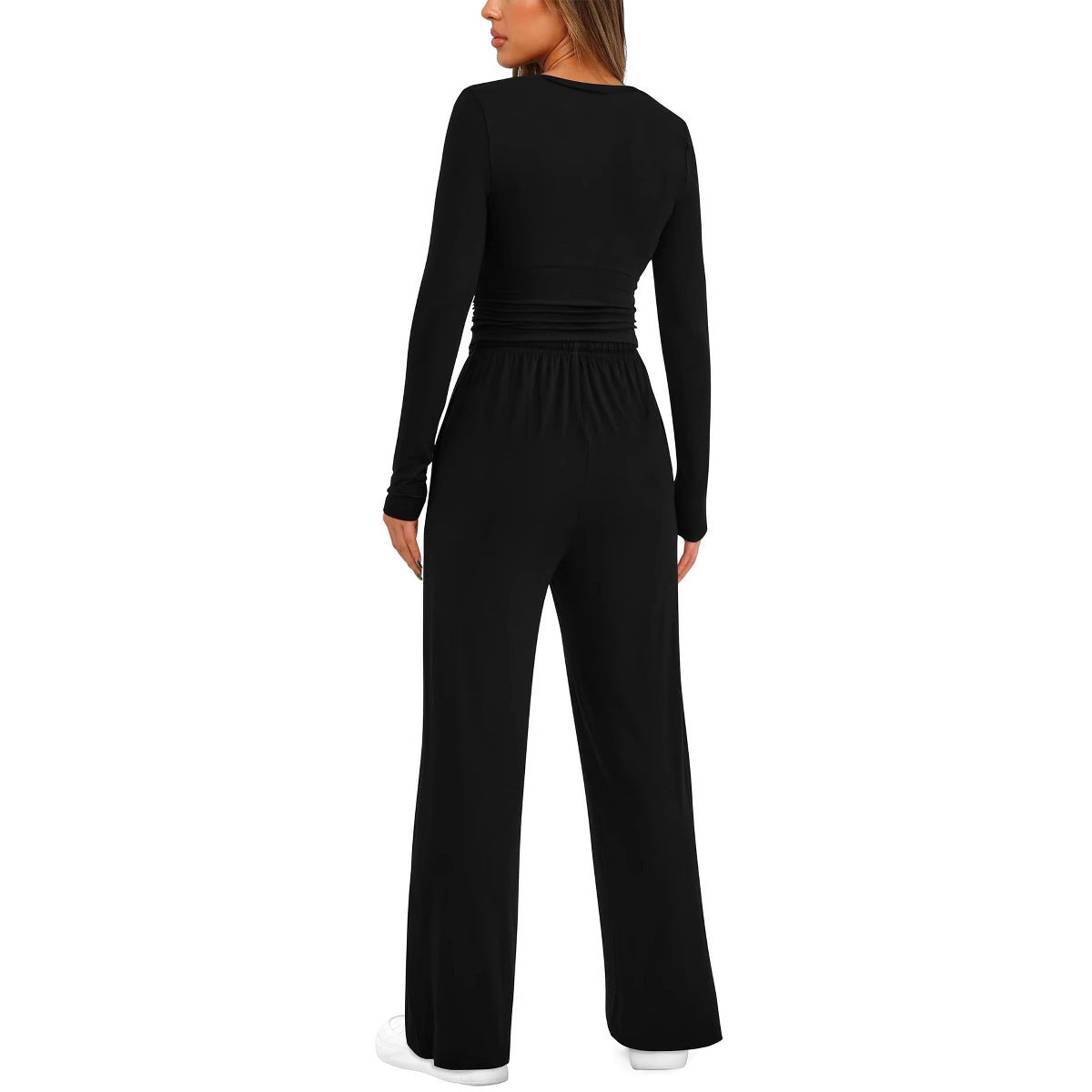 Women's 2-piece Long sleeves and tops High Waisted Wide Leg