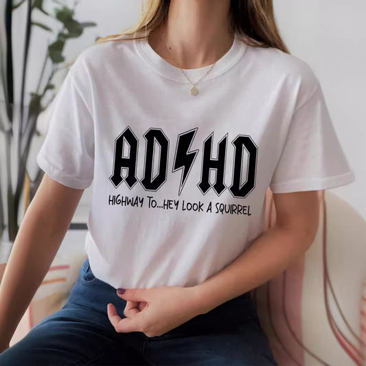 ADHD Highway Tee – Casual Chaos in Cotton Women's Cotton T-shirt Short Sleeve