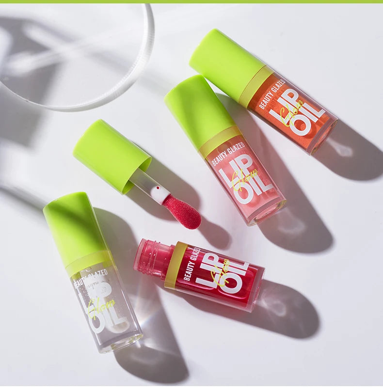 Moisturizing Candy Lip Gloss - Pearlescent Lustrous Mirror Nude Lip Stain with Natural Lip Oil