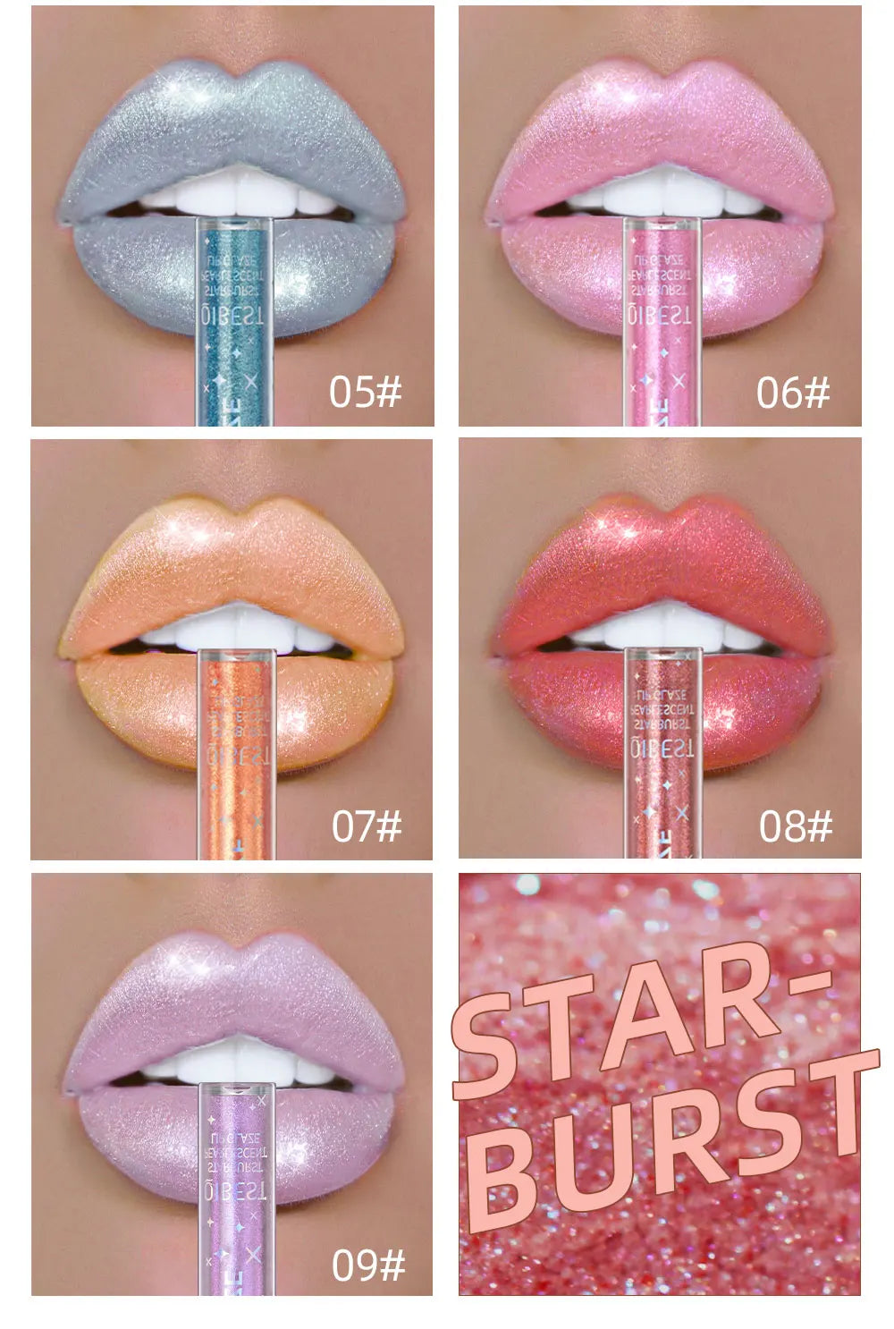 Diamond Shiny Lip Gloss Moisturizing Long Lasting Waterproof Glitter Lipstick Lips Makeup Crystal Lip Tint Blam Cosmetic