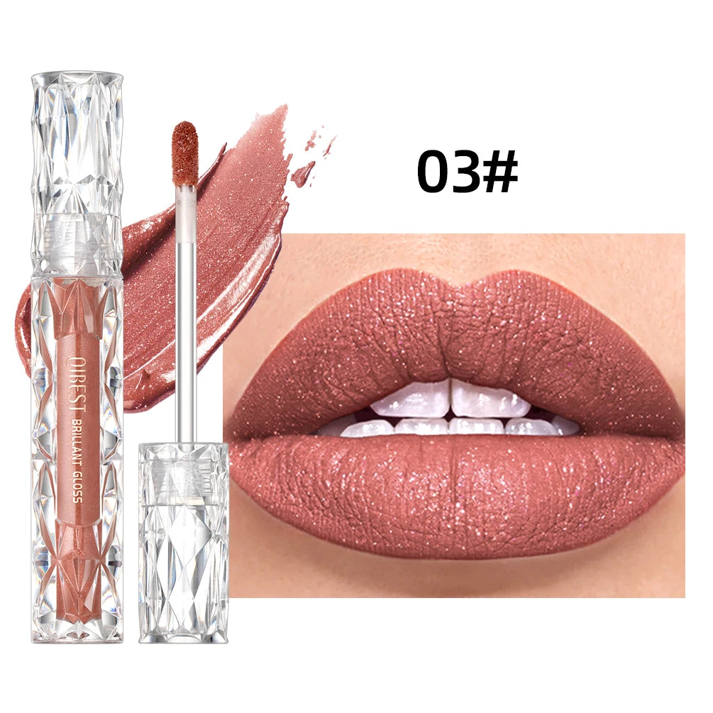 Diamond Shiny Lip Gloss Moisturizing Long Lasting Waterproof Glitter Lipstick Lips Makeup Crystal Lip Tint Blam Cosmetic