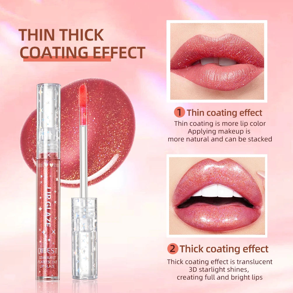 Diamond Shiny Lip Gloss Moisturizing Long Lasting Waterproof Glitter Lipstick Lips Makeup Crystal Lip Tint Blam Cosmetic