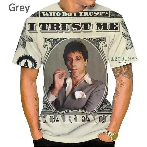 Scarface Printed T-shirt 3D Summer Men Women Casual Harajuku Style Tee shirt Oversized Street Kid Y2k Top