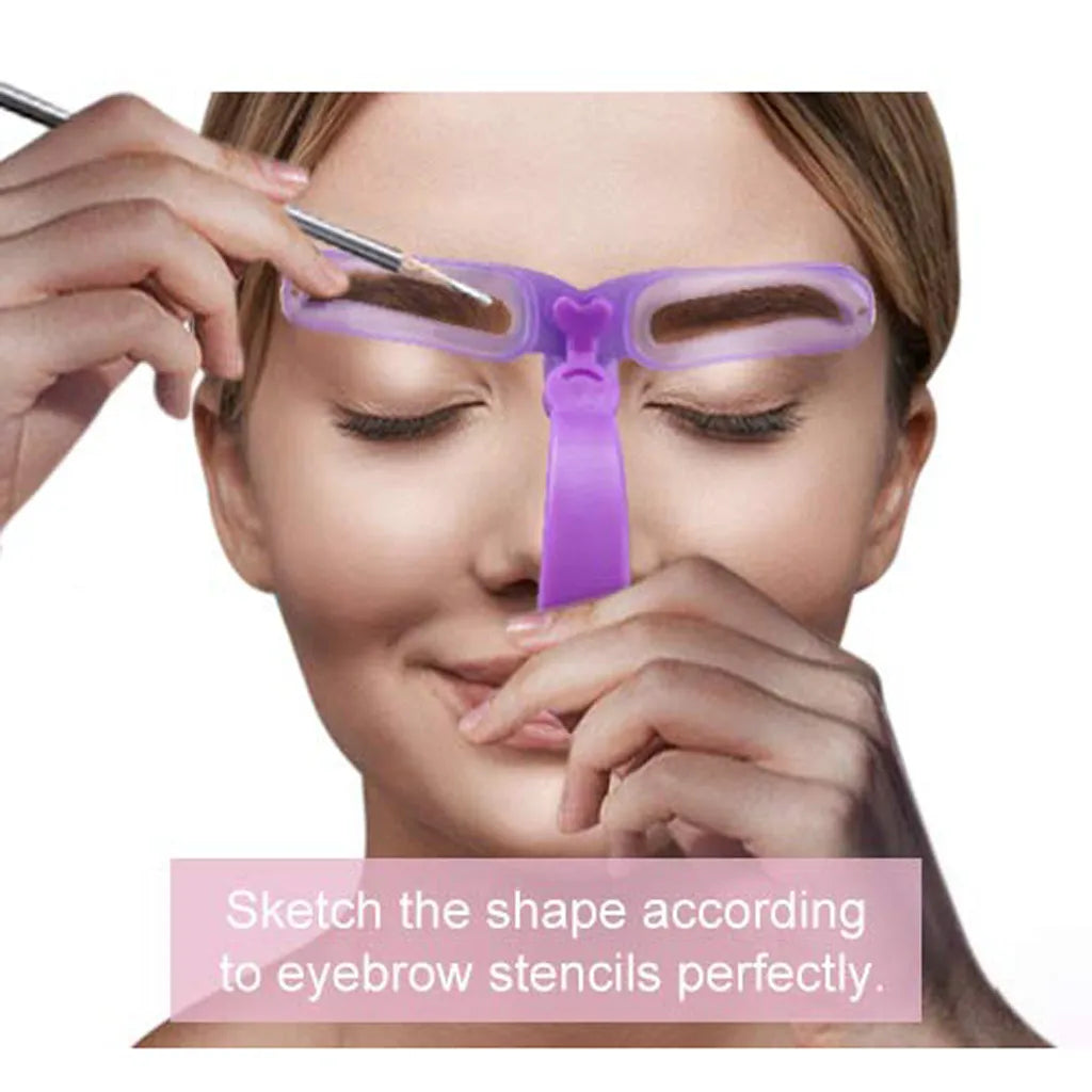 Eyebrow Stencil 8 In 1 Reusable Beauty Makeup Brow Stamp Template Eyebrows Shape Set Eye Brow Makeup Tools and Accessories