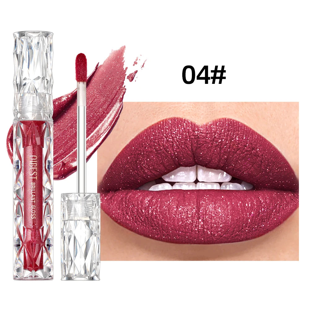 Diamond Shiny Lip Gloss Moisturizing Long Lasting Waterproof Glitter Lipstick Lips Makeup Crystal Lip Tint Blam Cosmetic