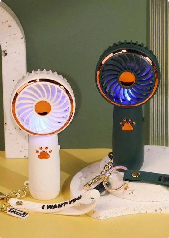 USB Handheld Mini Fan Foldable Portable Neck Hanging Fans 5 Speed USB Rechargeable Fan with Phone Stand and Display Screen