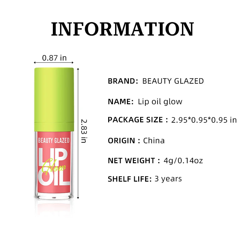 Moisturizing Candy Lip Gloss - Pearlescent Lustrous Mirror Nude Lip Stain with Natural Lip Oil