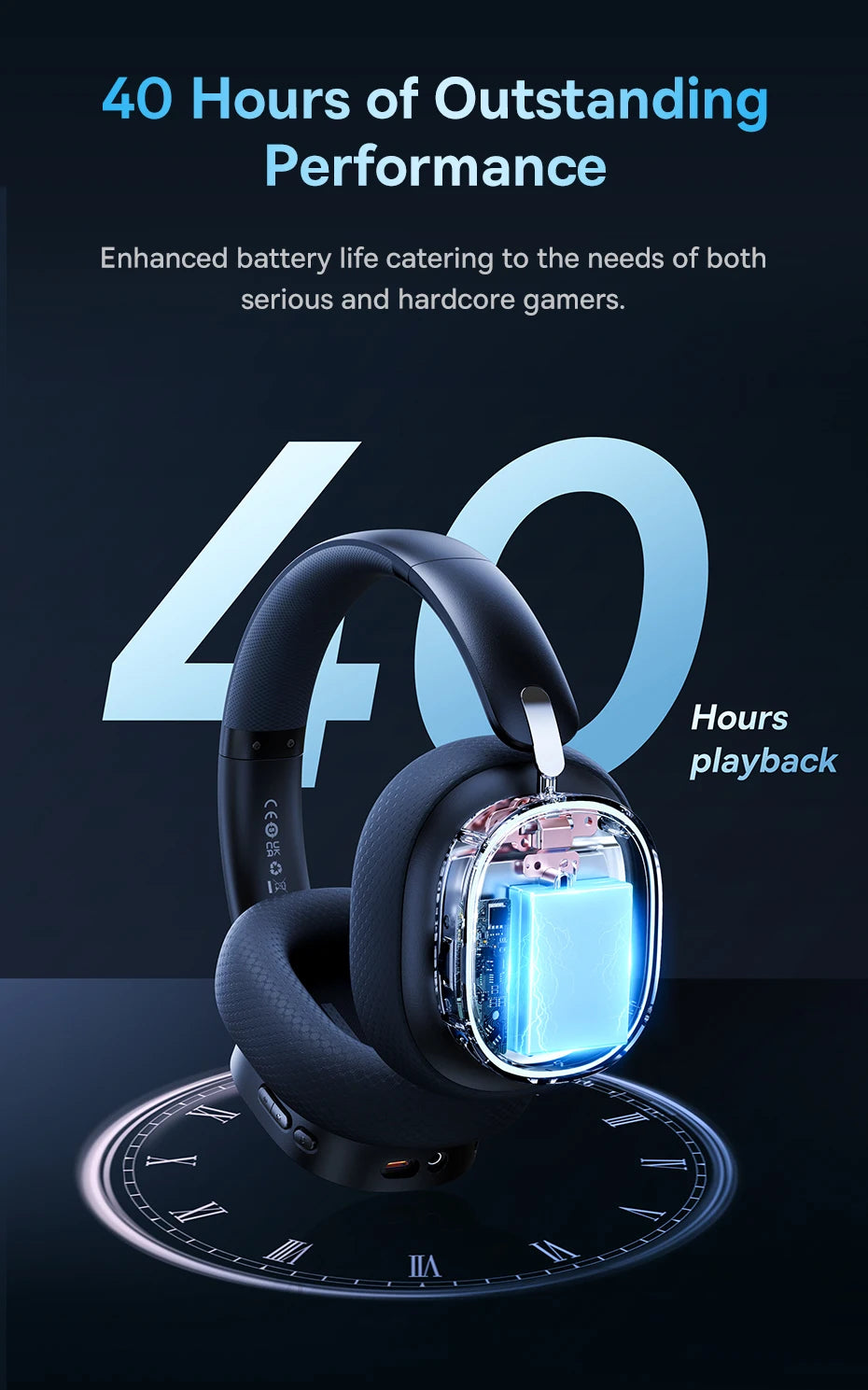 Wireless Headphone With Mic Over-Ear Headphones Bluetooth 5.3 40Mm Driver 2.4G/Wireless/Cable Rgb Headsets