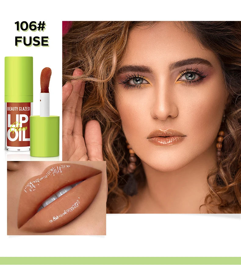 Moisturizing Candy Lip Gloss - Pearlescent Lustrous Mirror Nude Lip Stain with Natural Lip Oil