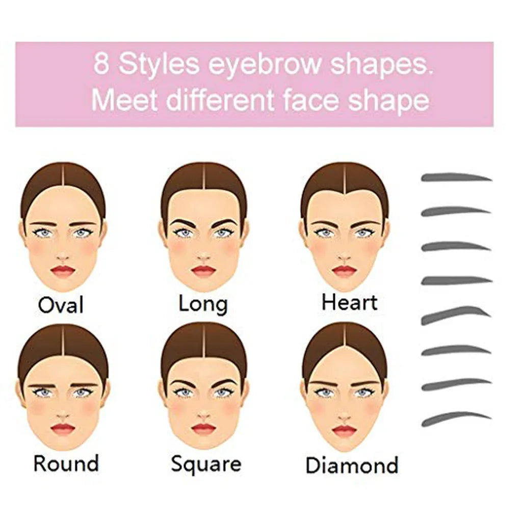 Eyebrow Stencil 8 In 1 Reusable Beauty Makeup Brow Stamp Template Eyebrows Shape Set Eye Brow Makeup Tools and Accessories