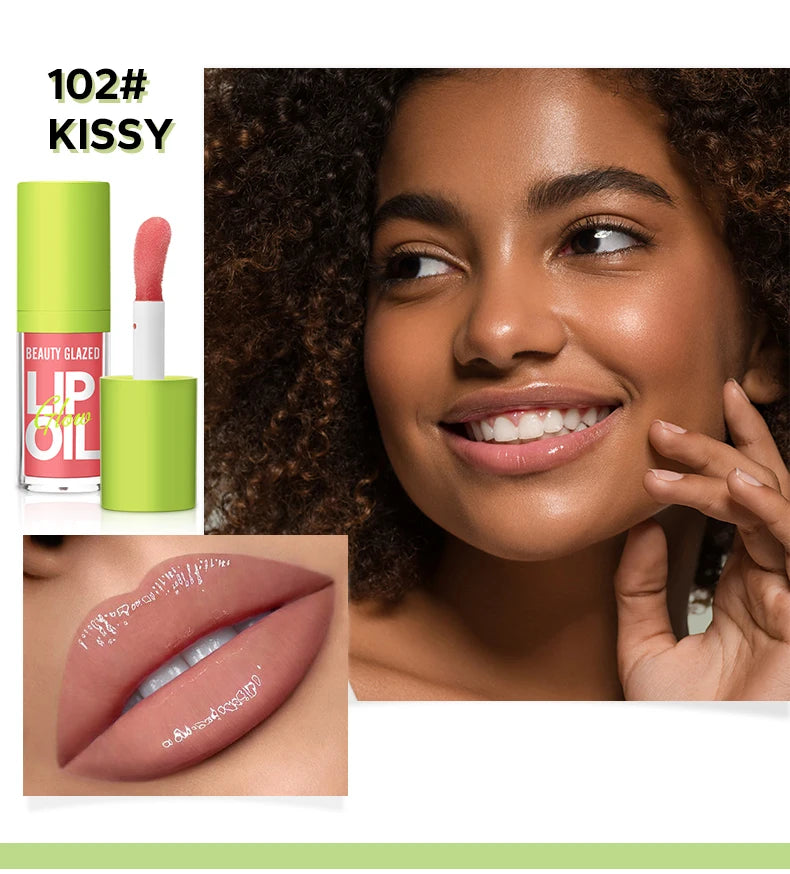 Moisturizing Candy Lip Gloss - Pearlescent Lustrous Mirror Nude Lip Stain with Natural Lip Oil