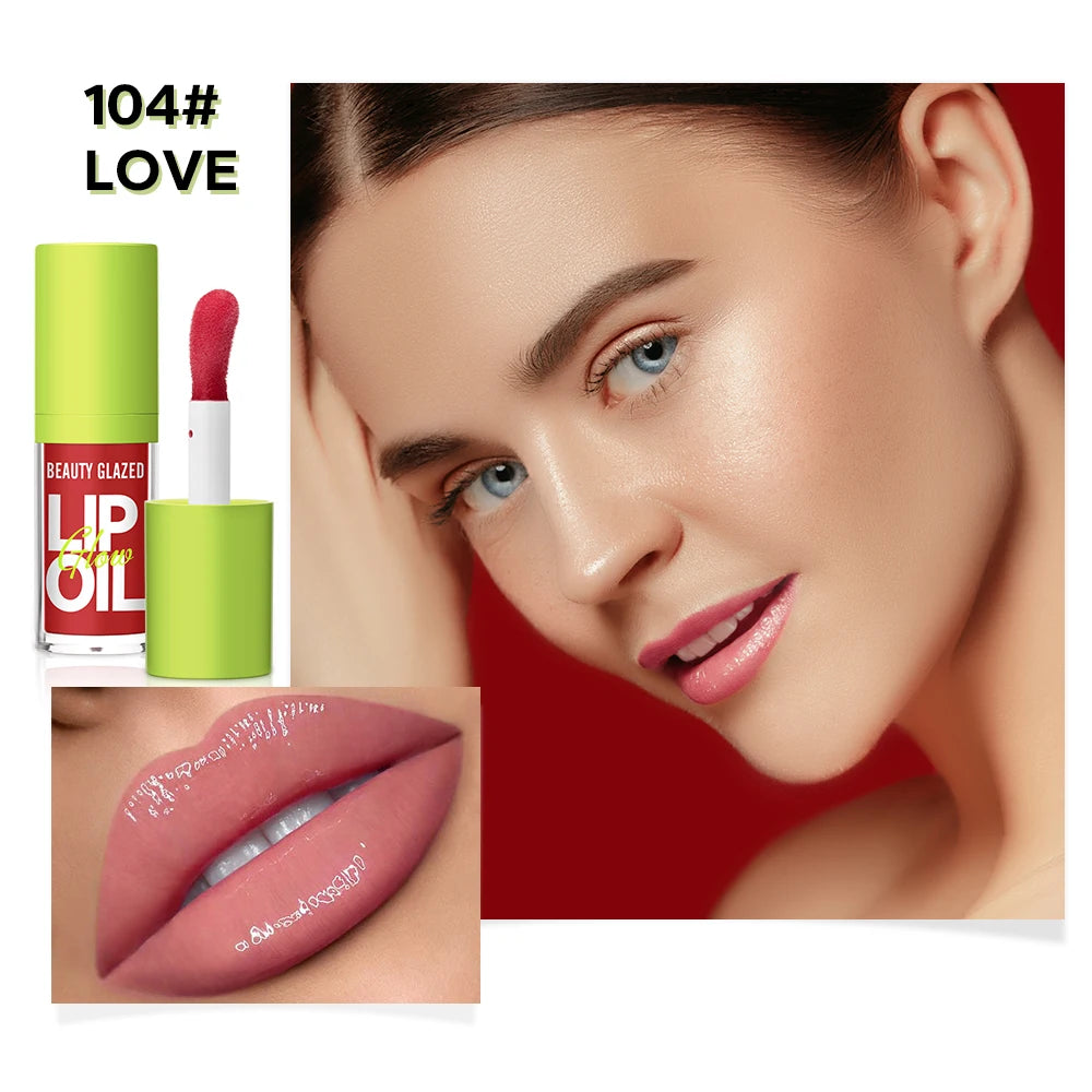 Moisturizing Candy Lip Gloss - Pearlescent Lustrous Mirror Nude Lip Stain with Natural Lip Oil
