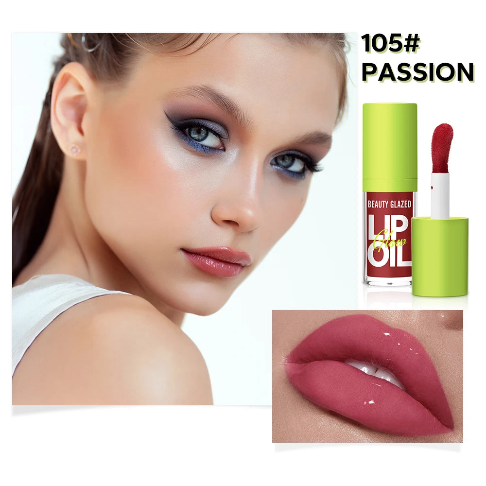 Moisturizing Candy Lip Gloss - Pearlescent Lustrous Mirror Nude Lip Stain with Natural Lip Oil