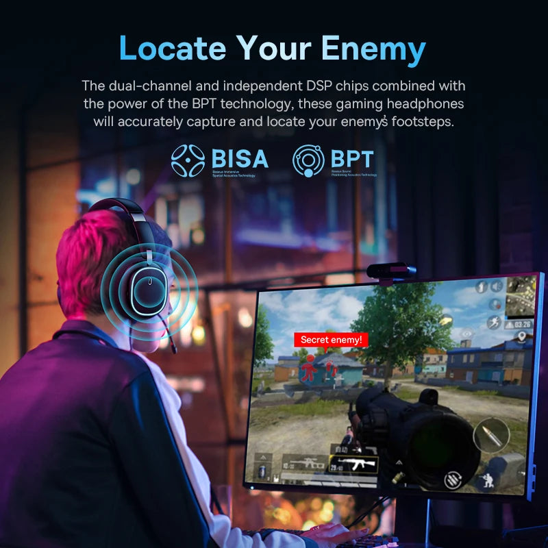 Wireless Headphone With Mic Over-Ear Headphones Bluetooth 5.3 40Mm Driver 2.4G/Wireless/Cable Rgb Headsets