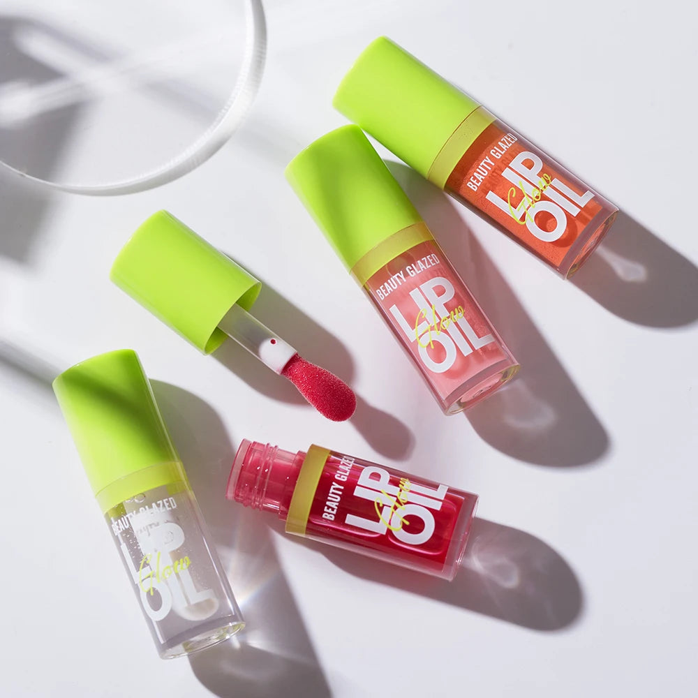 Moisturizing Candy Lip Gloss - Pearlescent Lustrous Mirror Nude Lip Stain with Natural Lip Oil