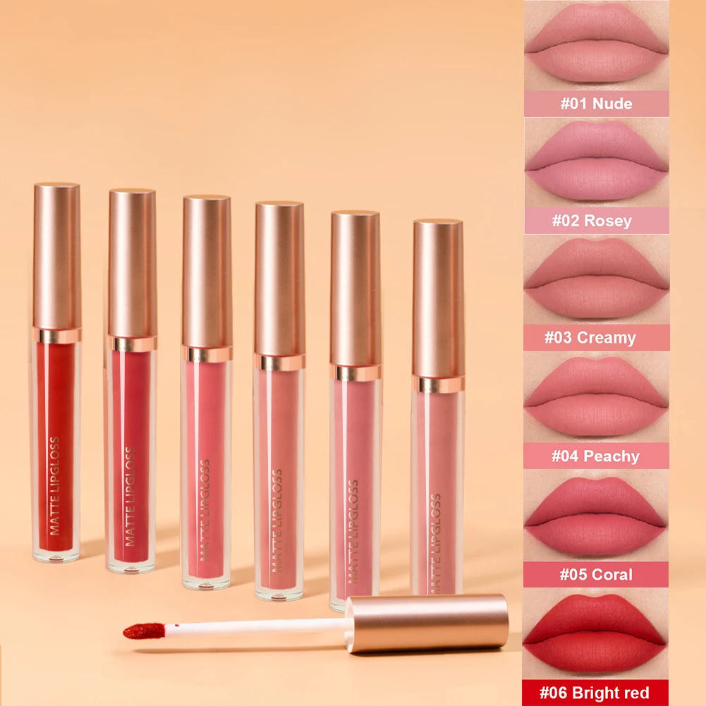 Matte Lip Gloss Oil Kit 6-Piece