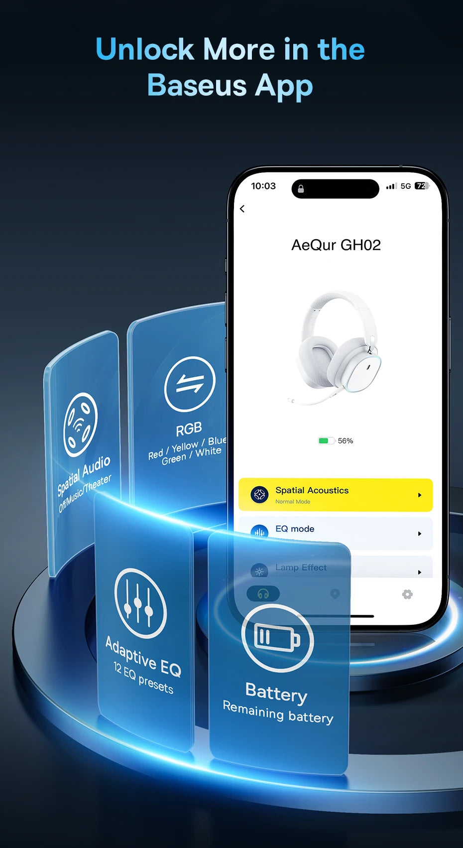 Wireless Headphone With Mic Over-Ear Headphones Bluetooth 5.3 40Mm Driver 2.4G/Wireless/Cable Rgb Headsets