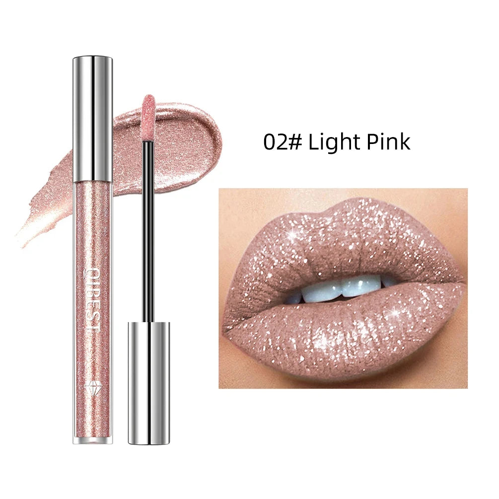Diamond Liquid Lipstick Lip Tint 6 Colors Moisturizing Long-Lasting Makeup Gray Sparkling Waterproof Lip Gloss Cosmetics