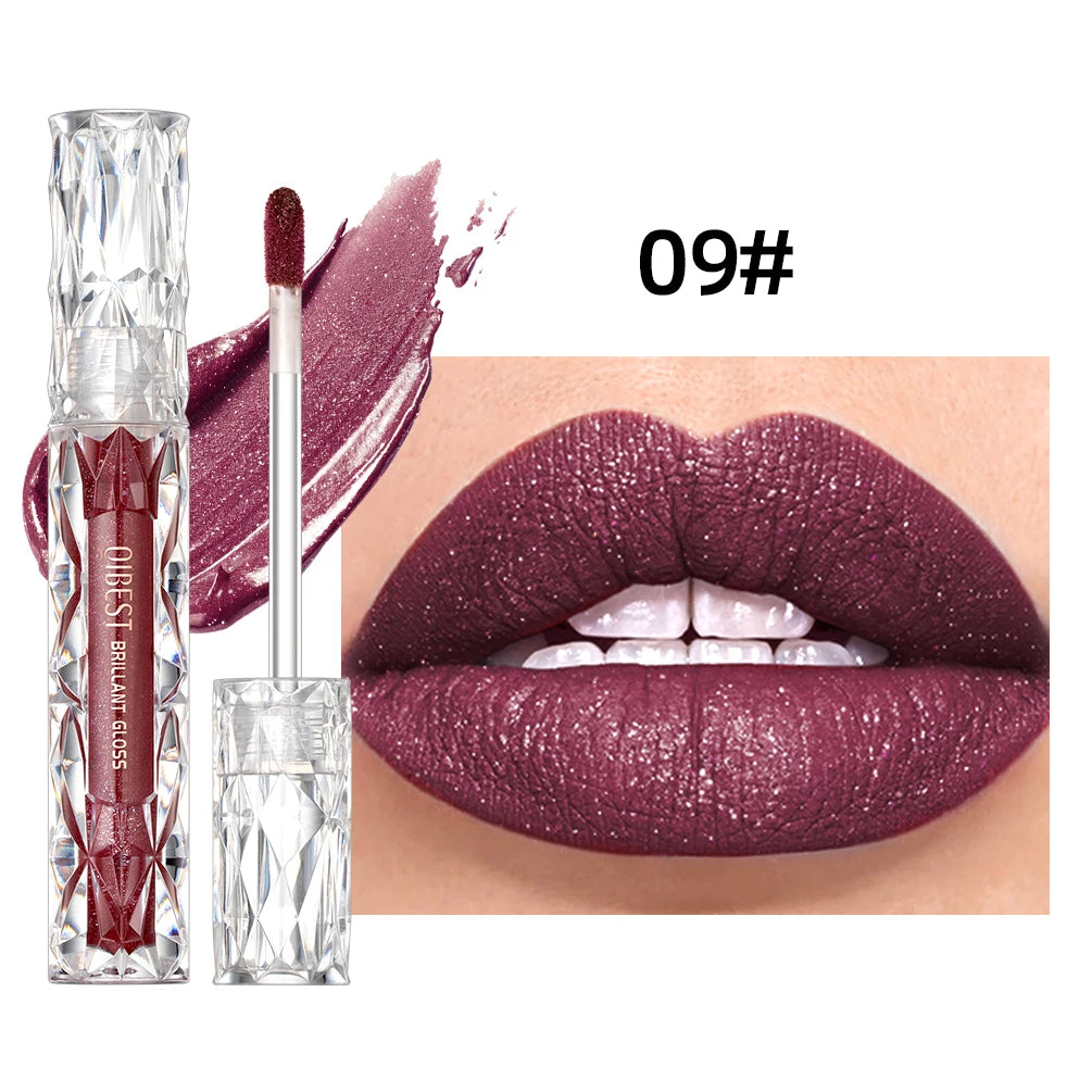Diamond Shiny Lip Gloss Moisturizing Long Lasting Waterproof Glitter Lipstick Lips Makeup Crystal Lip Tint Blam Cosmetic