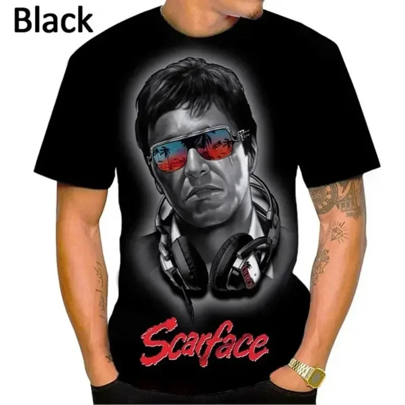 Scarface Printed T-shirt 3D Summer Men Women Casual Harajuku Style Tee shirt Oversized Street Kid Y2k Top