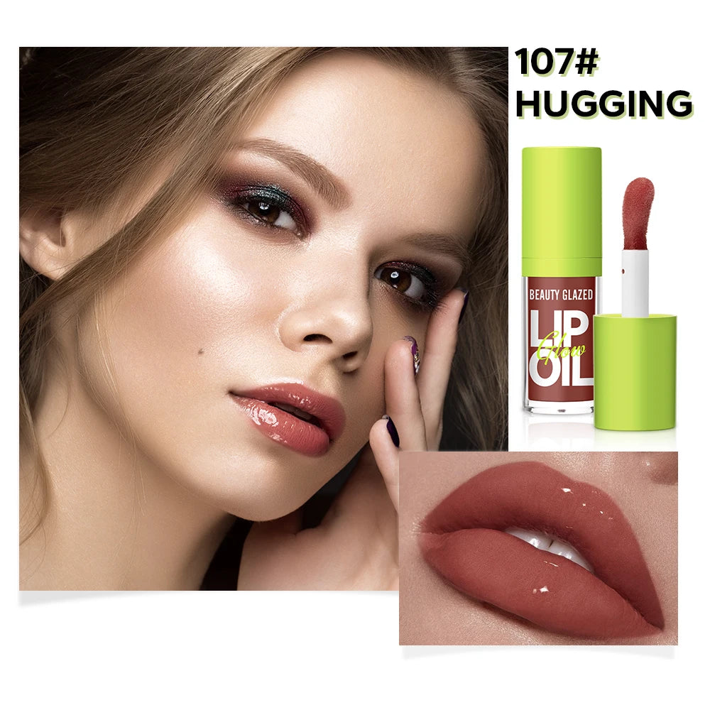 Moisturizing Candy Lip Gloss - Pearlescent Lustrous Mirror Nude Lip Stain with Natural Lip Oil