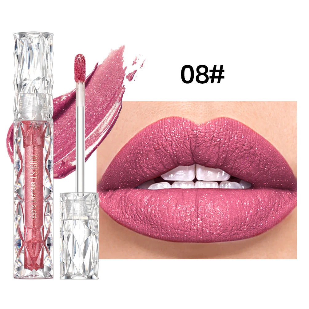 Diamond Shiny Lip Gloss Moisturizing Long Lasting Waterproof Glitter Lipstick Lips Makeup Crystal Lip Tint Blam Cosmetic