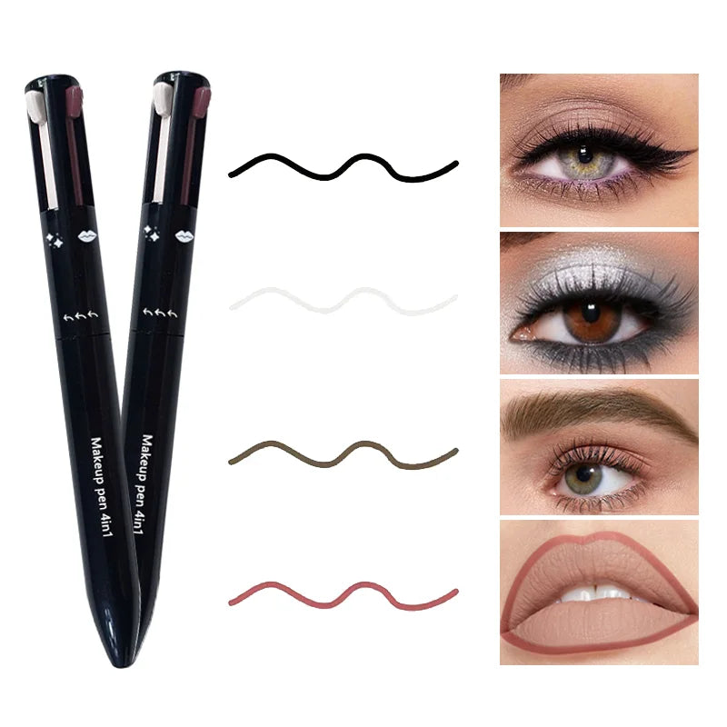 Multifunctional lip liner, eyeliner and eyebrow pencil 4-color set