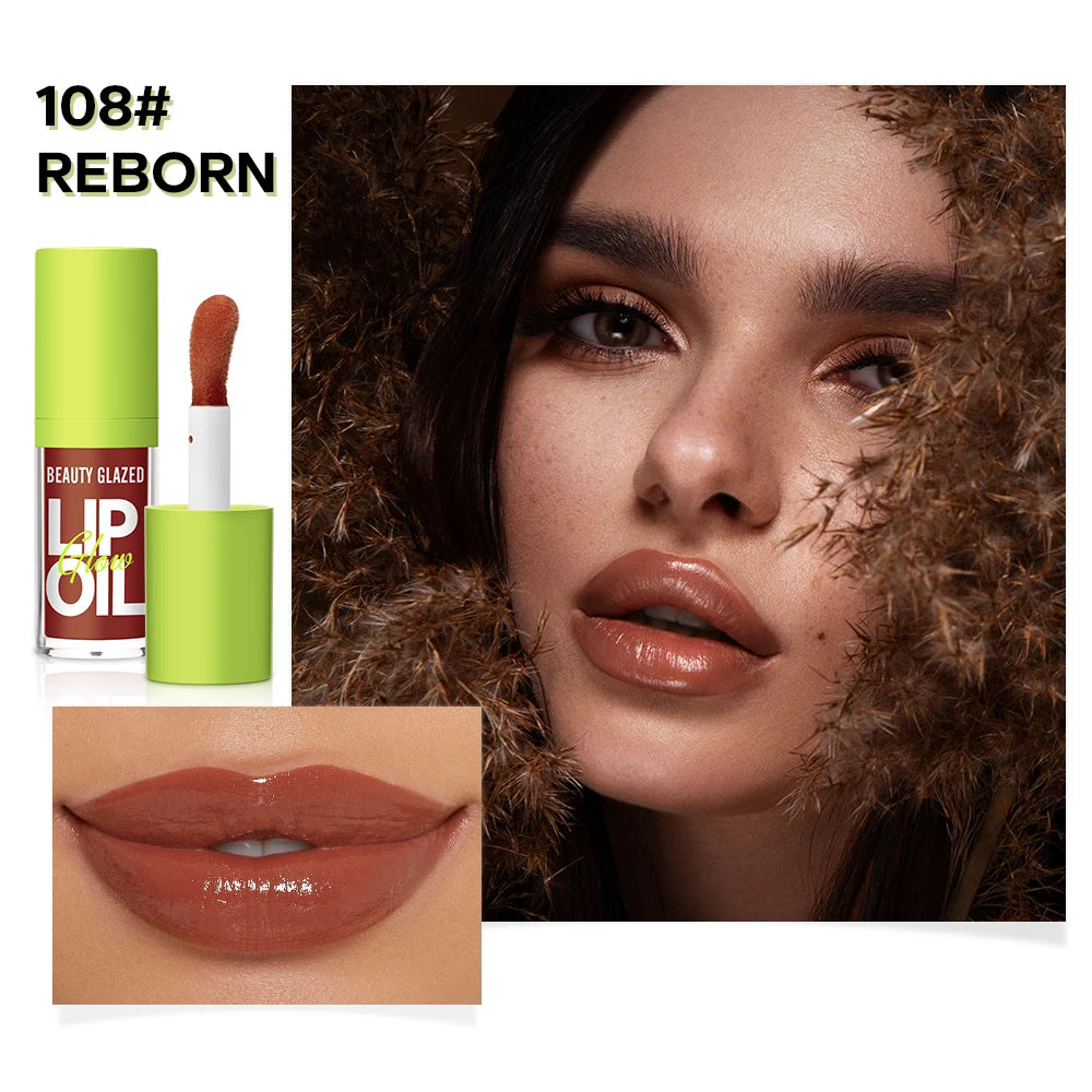 Moisturizing Candy Lip Gloss - Pearlescent Lustrous Mirror Nude Lip Stain with Natural Lip Oil